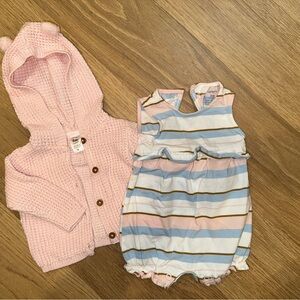 Carter’s Striped Bubble & Cardigan Set